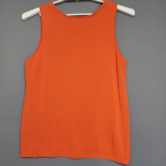 Chicos Knit Tank Top Womens Large Orange Sleeveless Pullover Casual Bright - Picture 9 of 10